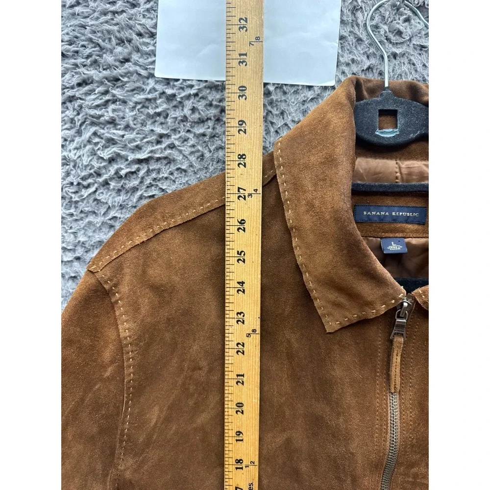 Vintage Banana Republic Genuine Suede Leather Full-Zip Jacket Brown Mens Size L